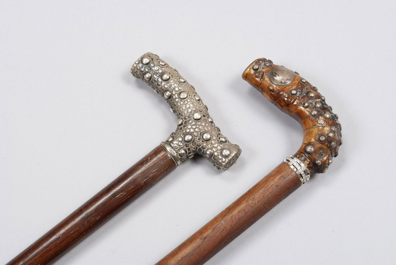 PAIRING OF TACK-DECORATED WALKING STICKS/CANES (1 of 11)