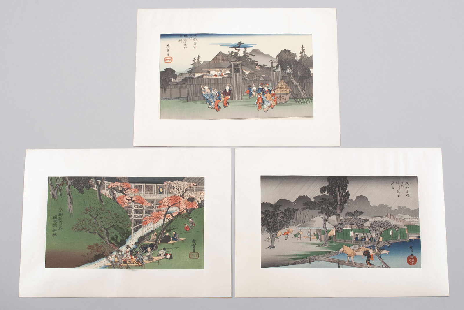 TRIO OF UKIYO-E WOODBLOCK PRINTS (1 of 11)