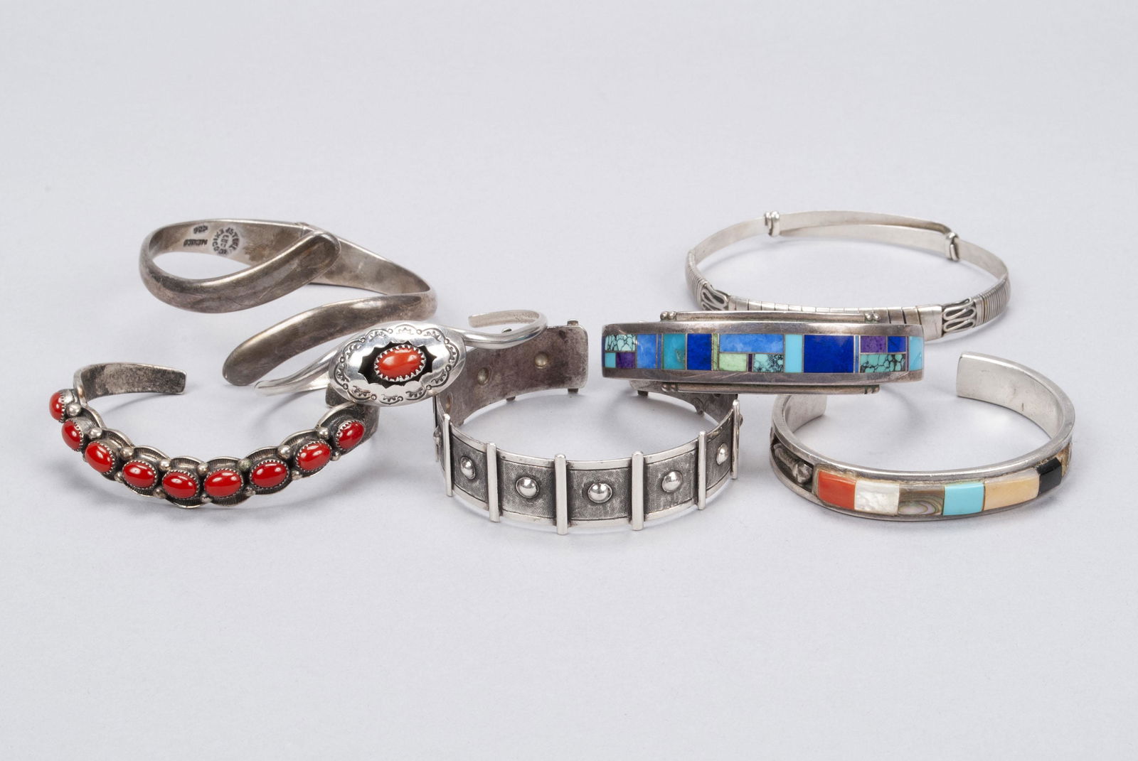 COLLECTION OF STERLING BANGLE BRACELETS (1 of 10)
