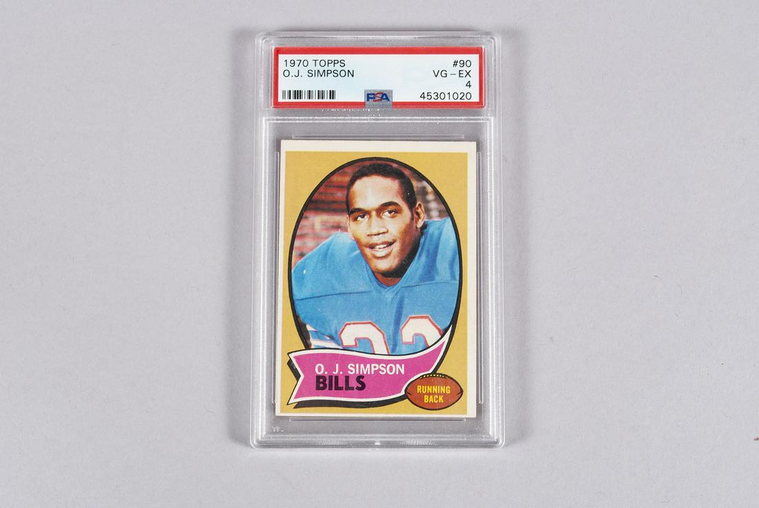 O. J. SIMPSON 1970 TOPPS #90 ROOKIE FOOTBALL CARD (1 of 2)