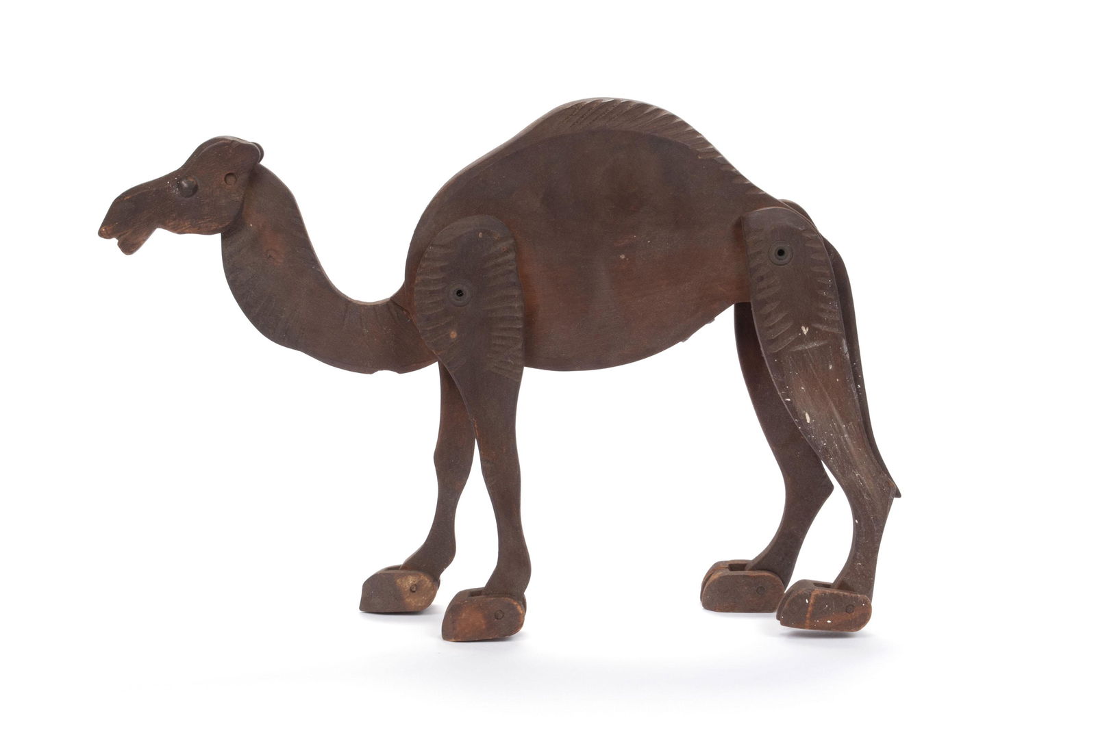 FOLK ART JOINTED WOODEN CAMEL (1 of 4)