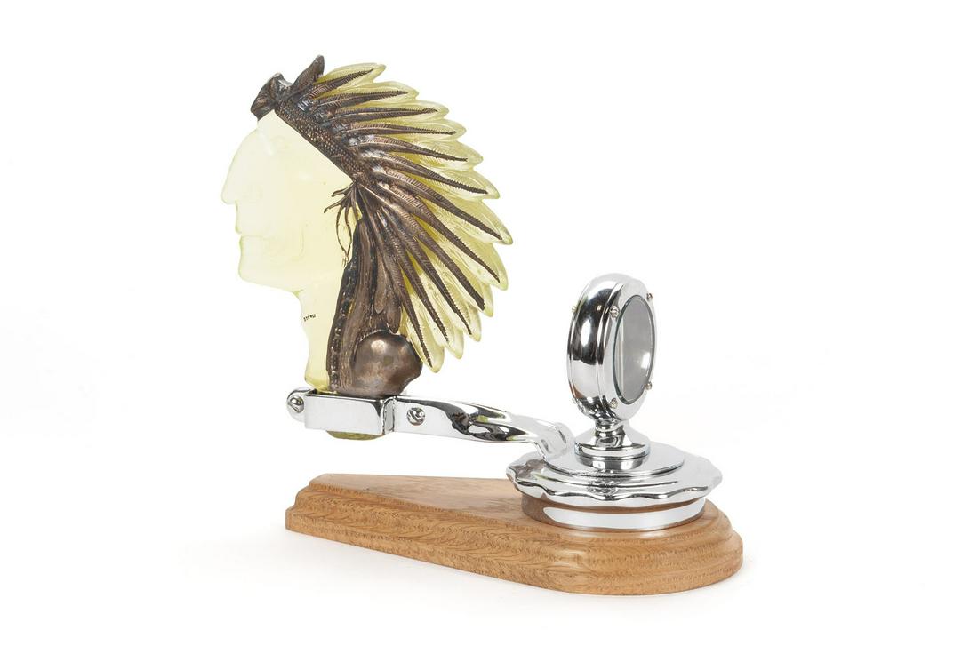 NATIVE AMERICAN HEAD FORM HOOD ORNAMENT MASCOT (1 of 8)
