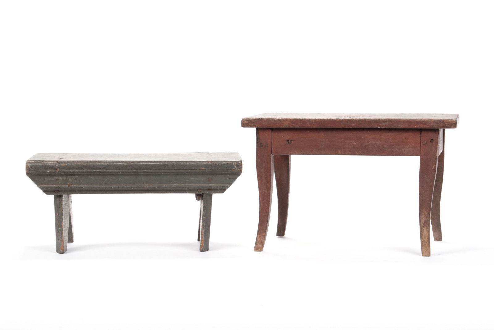 TWO PAINTED FOOTSTOOLS (1 of 7)