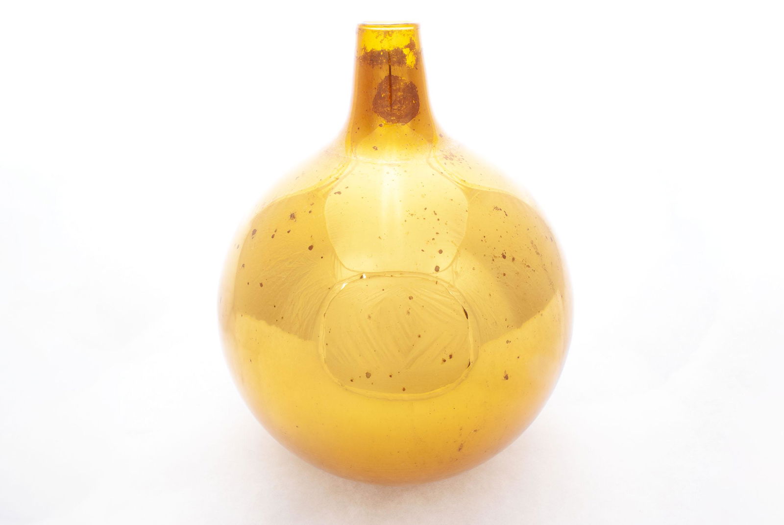 LARGE AMBER MERCURY GLASS ORNAMENT/WITCHES BALL (1 of 6)