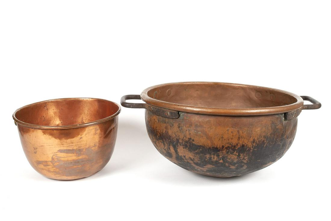 COPPER APPLE BUTTER POT WITH COMPANION COPPER POT (1 of 4)