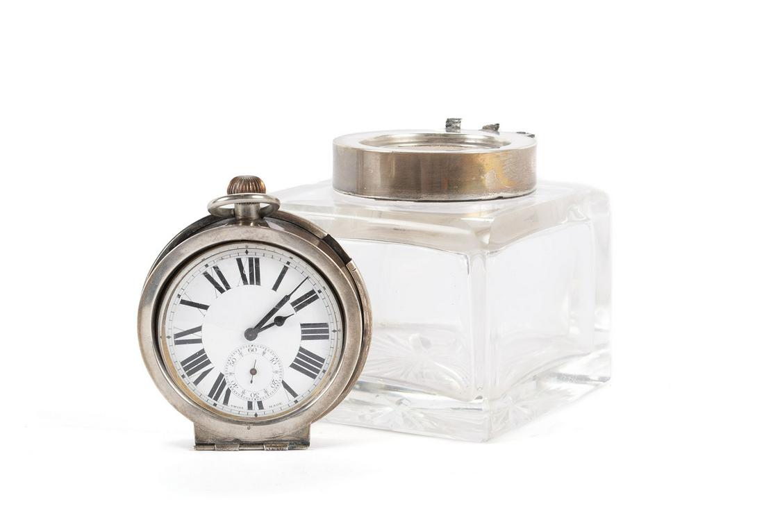 HENRY MATTHEWS STERLING CLOCK LIDDED VANITY JAR (1 of 10)