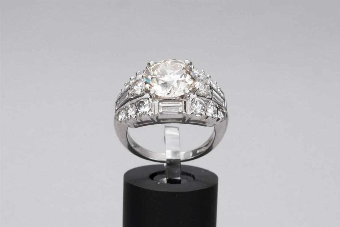 A PLATINUM 3.8 CARAT DIAMOND RING (1 of 9)