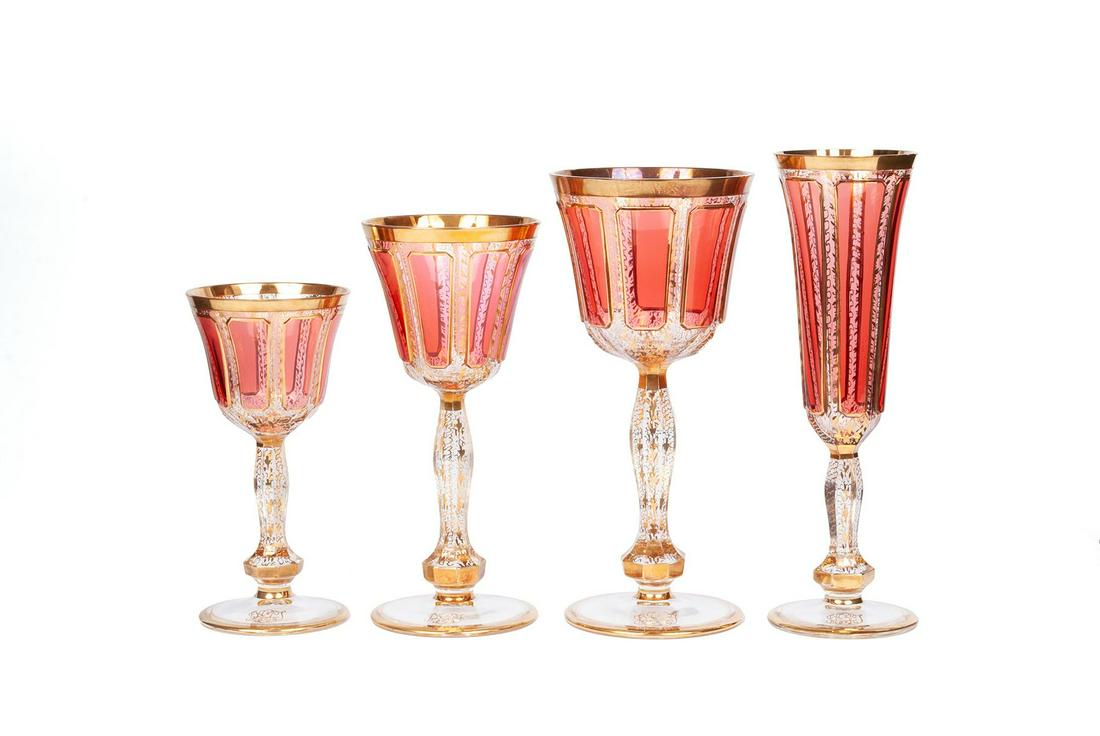 EXTENSIVE MOSER CRYSTAL STEMWARE SET (1 of 10)