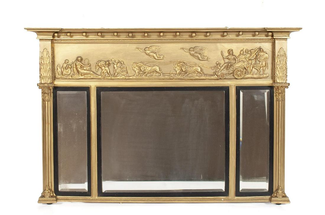 REGENCY GILTWOOD OVERMANTLE MIRROR (1 of 9)