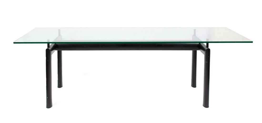 LE CORBUSIER GLASS TOP DINING TABLE (1 of 4)