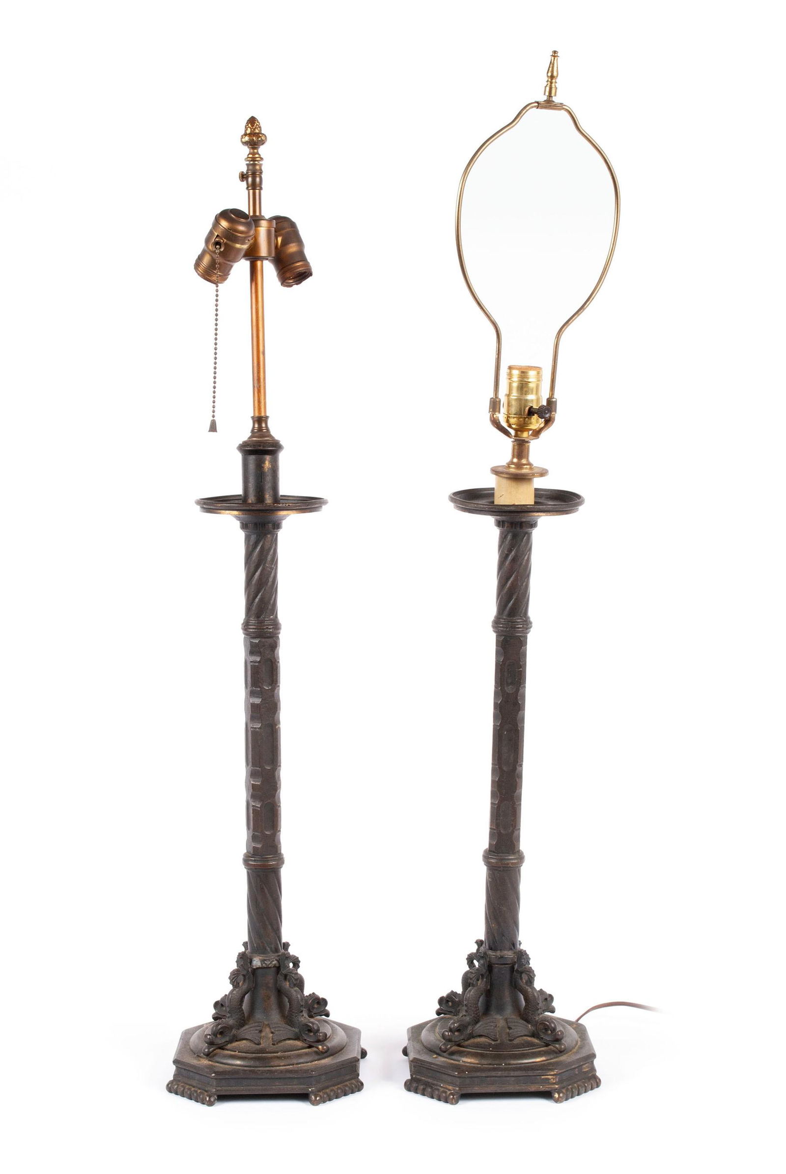 PAIR OF BRONZE CANDLESTICKS (1 of 5)