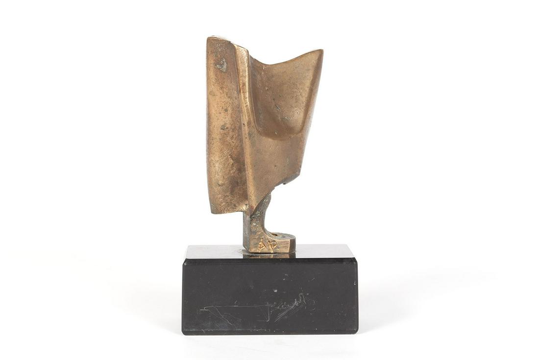 ABBOTT PATTISON (AMERICAN, 1916-1999): ABBOTT PATTISONAmerican (Illinois), 1916-1999BronzeSigned "A. P.", Abstract bronze form on a polished marble base.7 x 2 x 4 in. (17.78 x 5.08 x 10.16 cm.)