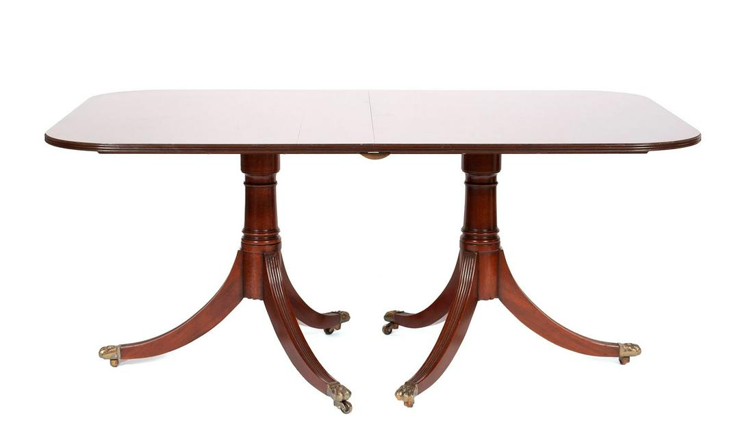 GEORGIAN STYLE TWIN PEDESTAL DINING TABLE (1 of 4)
