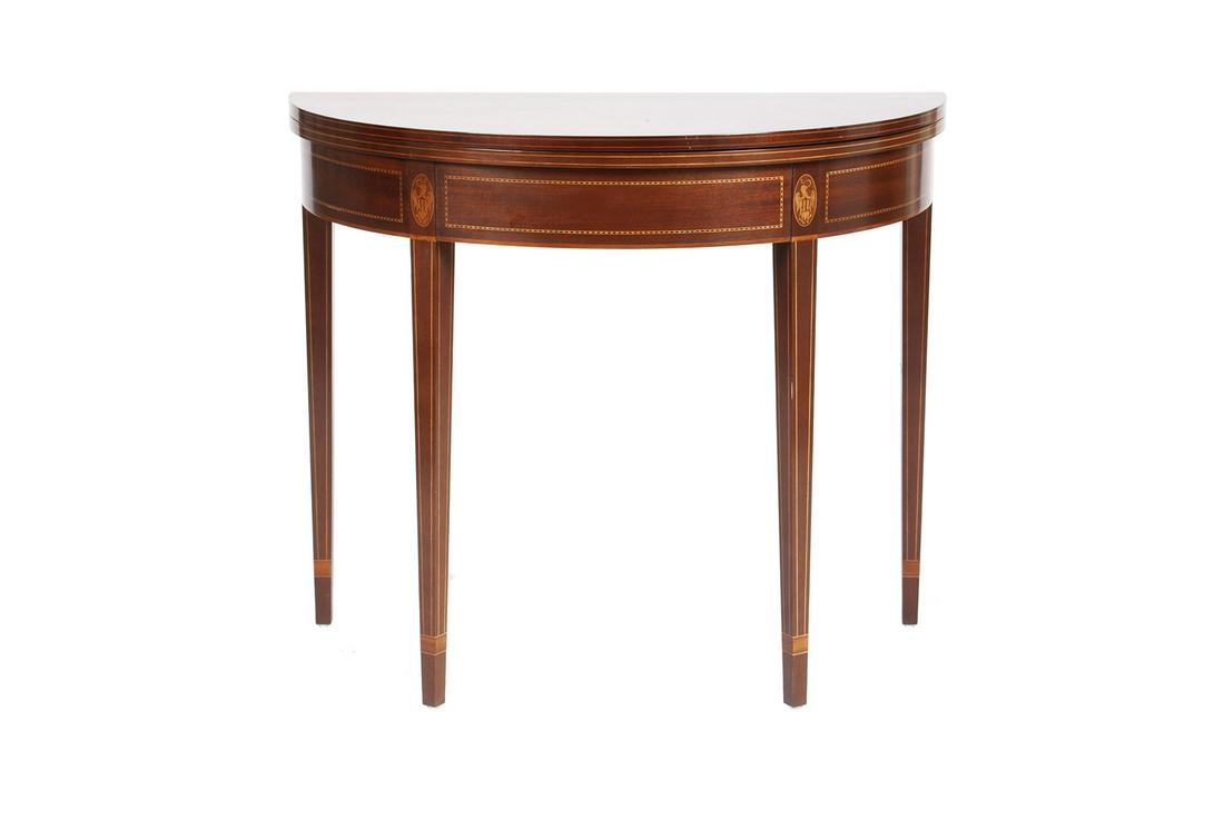 DEMILUNE MAHOGANY GAME TABLE BY KINDEL (1 of 6)