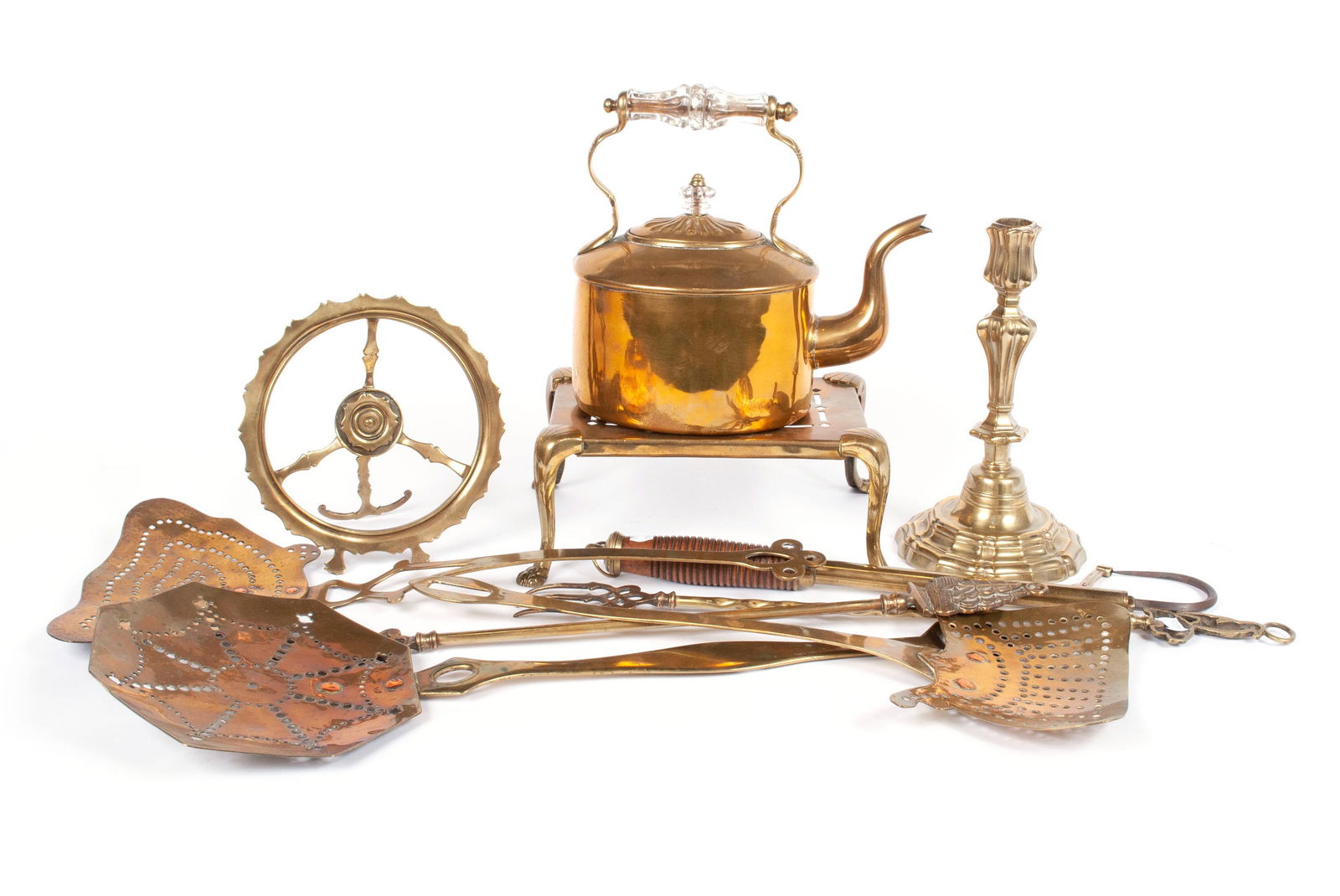 COLLECTION OF 19TH CENTURY BRASS UTENSILS (1 of 5)