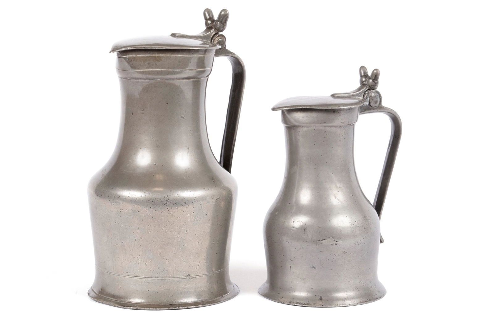TWO 18TH C. PEWTER BALUSTER MEASURES (1 of 8)