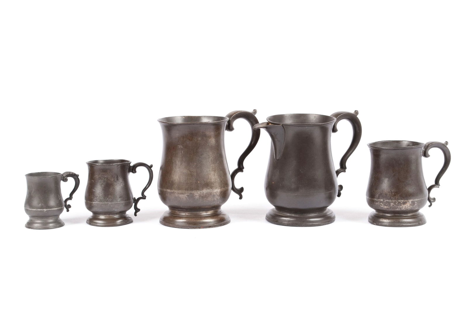 FIVE PEWTER MEASURES (1 of 13)