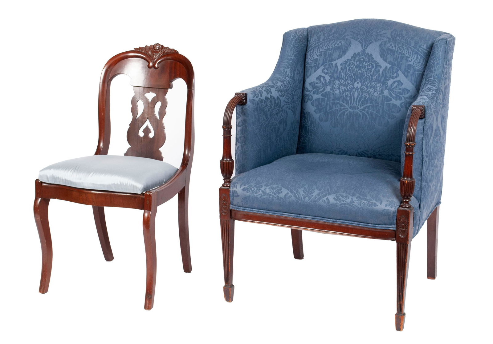 TWO ANTIQUE MAHOGANY CHAIRS (1 of 5)