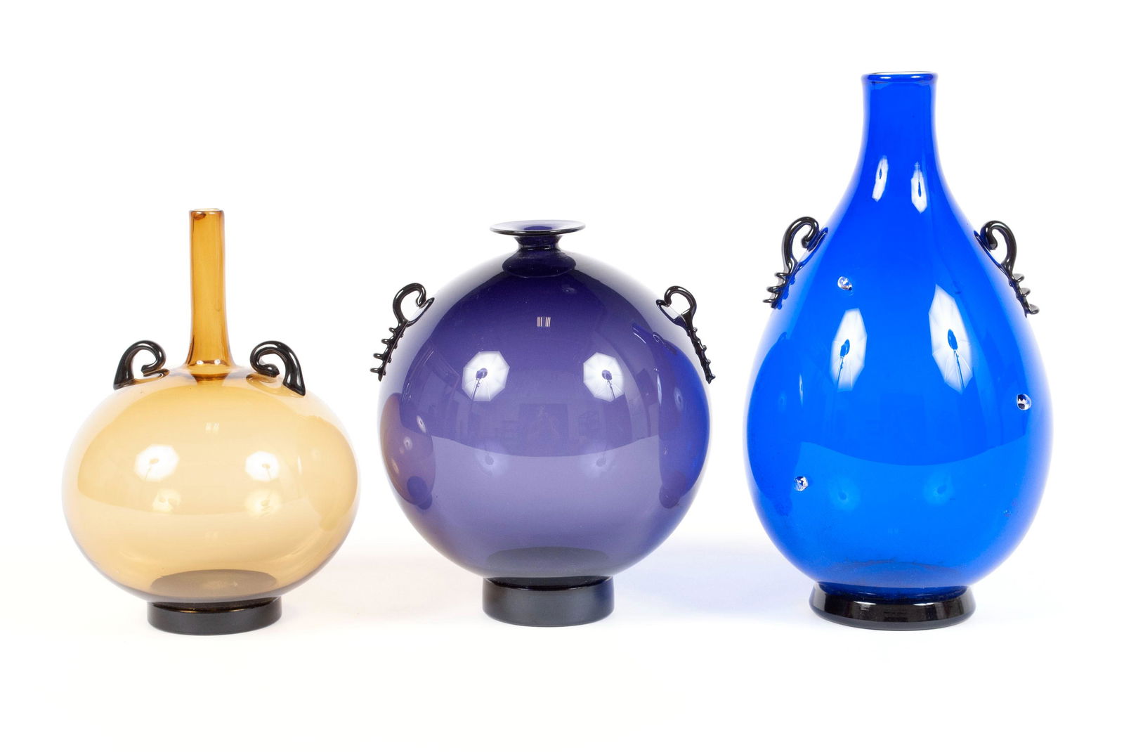 TRIO OF DIMITRI MICHAELIDES ATHENIAN GLASS VASES (1 of 4)