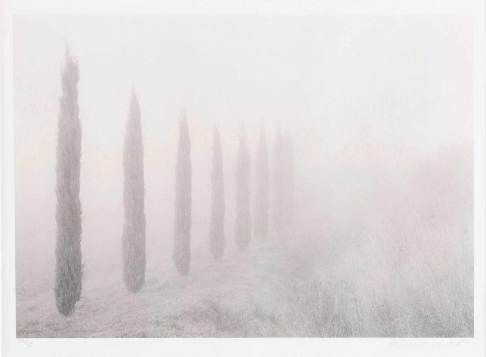 MARK CITRET (AMERICAN, B. 1949): Mark CitretAmerican, b. 1949Cyprus in the MistPhotographSigned in pencil lower right, numbered 10/45. Xen Gallery label verso.Image: 6 x 8 1/2 in. (15.24 x 21.59 cm.), frame: 21 x 17 in. (53.34 x 43.1