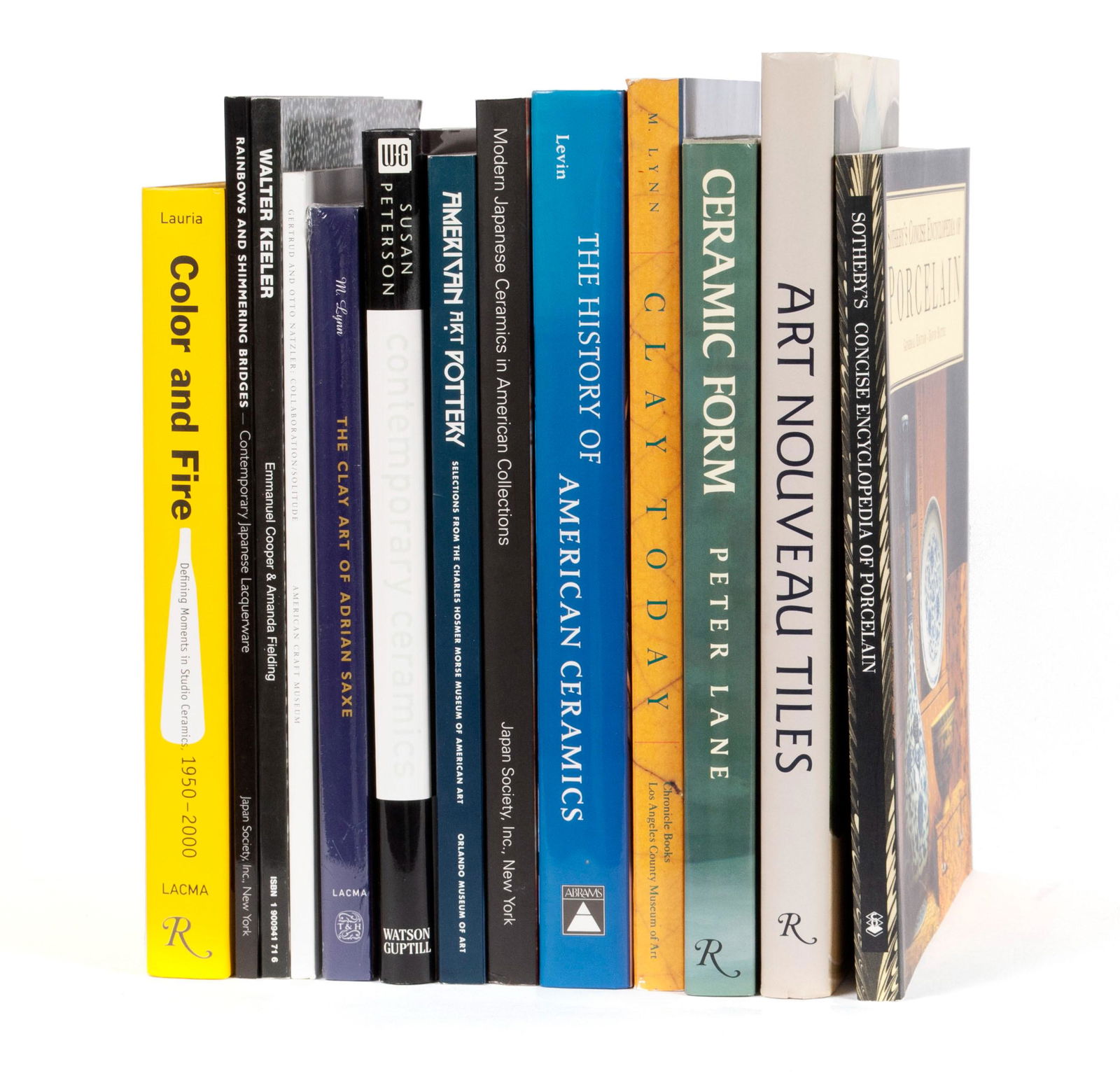 THIRTEEN (13) VOLUMES RELATED TO CERAMICS: THIRTEEN (13) VOLUMES RELATED TO CERAMICSBooks about the ceramic art including Japanese ceramics and artists Walter Keeler, Gertrud and Otto Natzler, Adrian Saxe and general survey books including Art