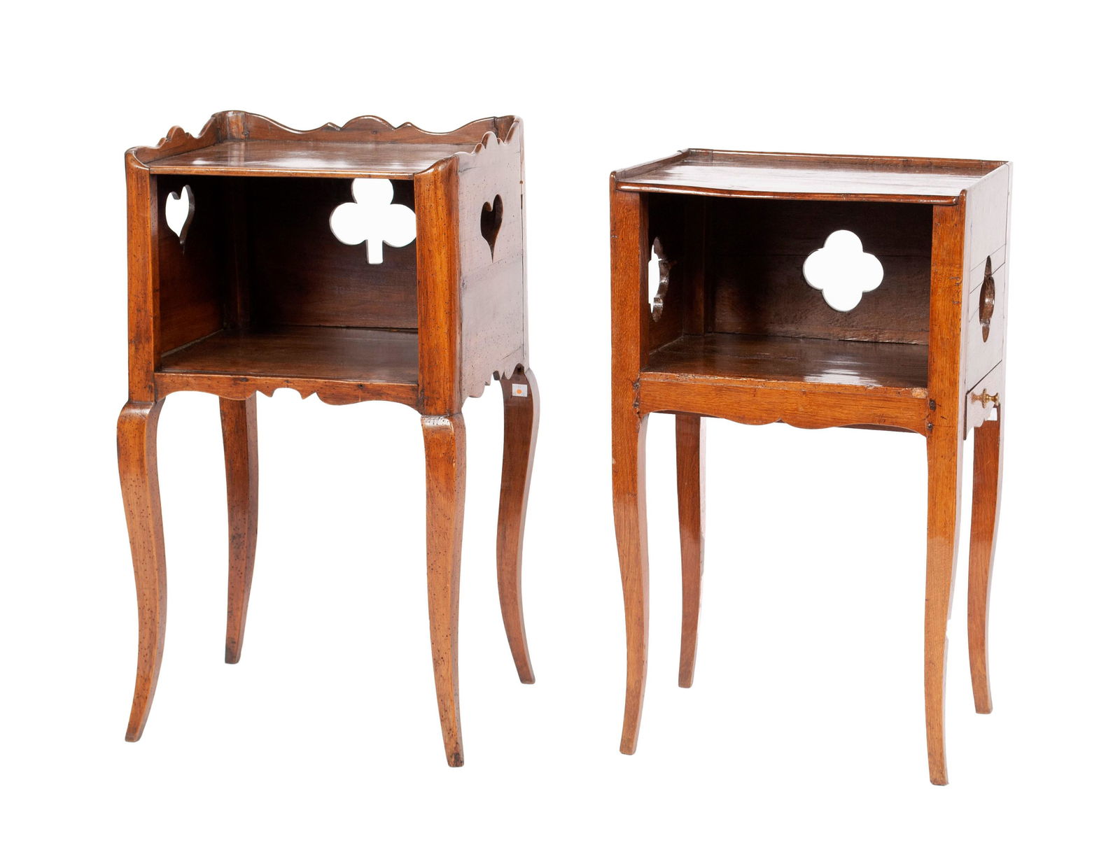 PAIR OF PROVINCIAL LOUIS XV STYLE BEDSIDE TABLES (1 of 8)