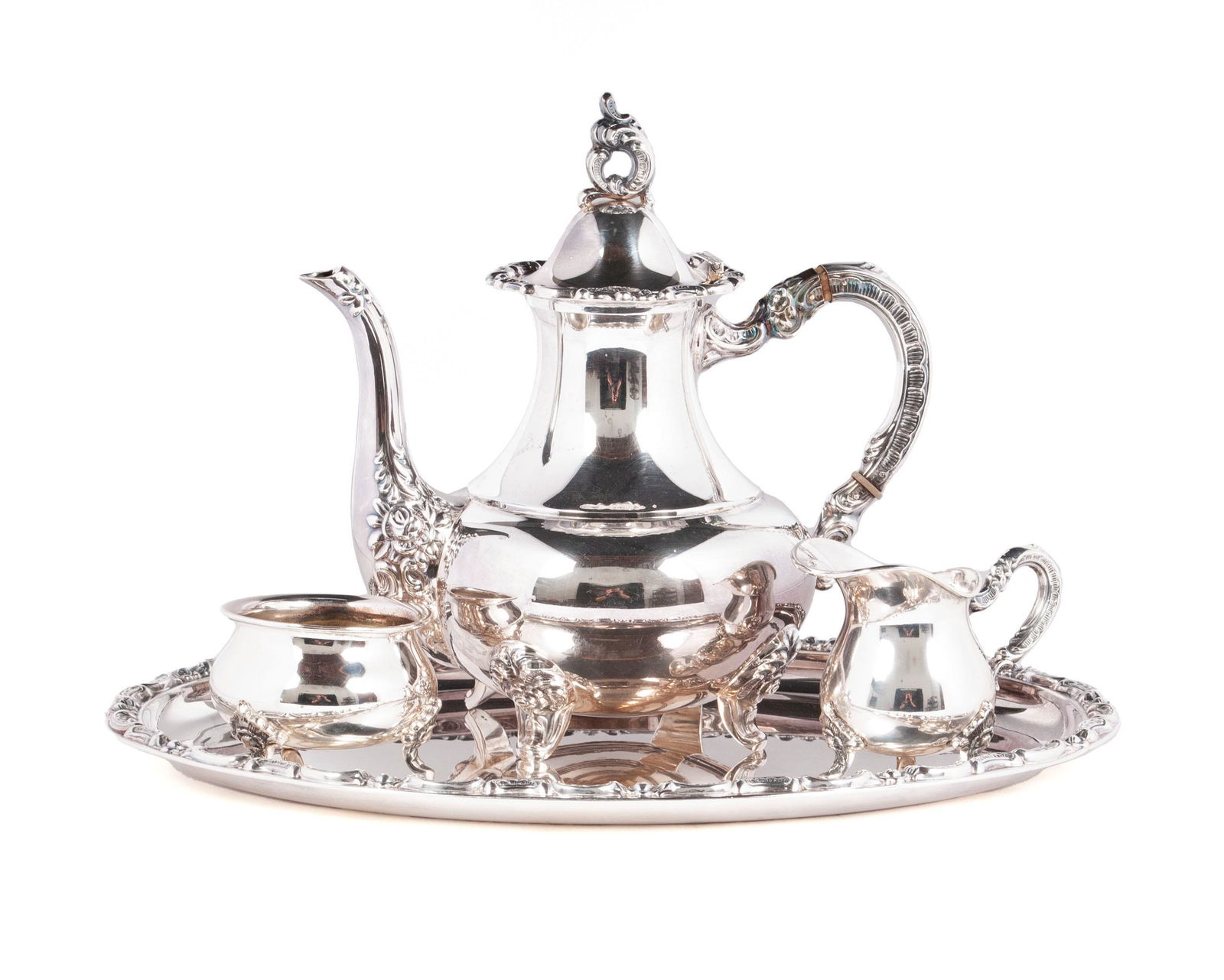 HALBMOND AND REICHSKRONE STERLING TEA SERVICE (1 of 8)