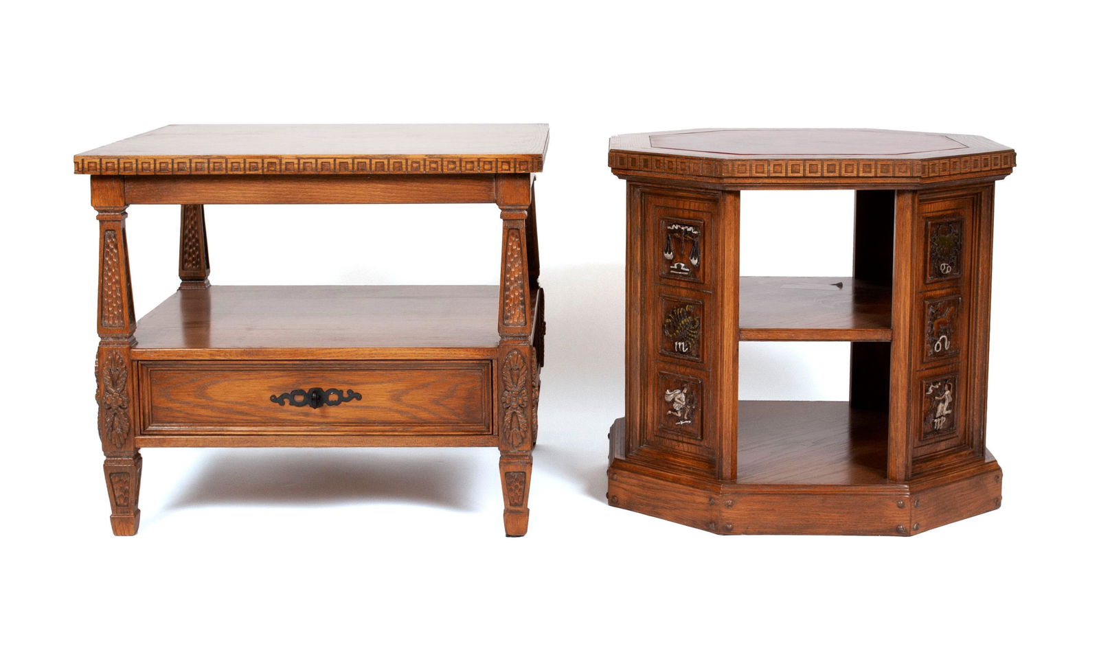 TWO ROMWEBER VIKING OAK END TABLES (1 of 5)