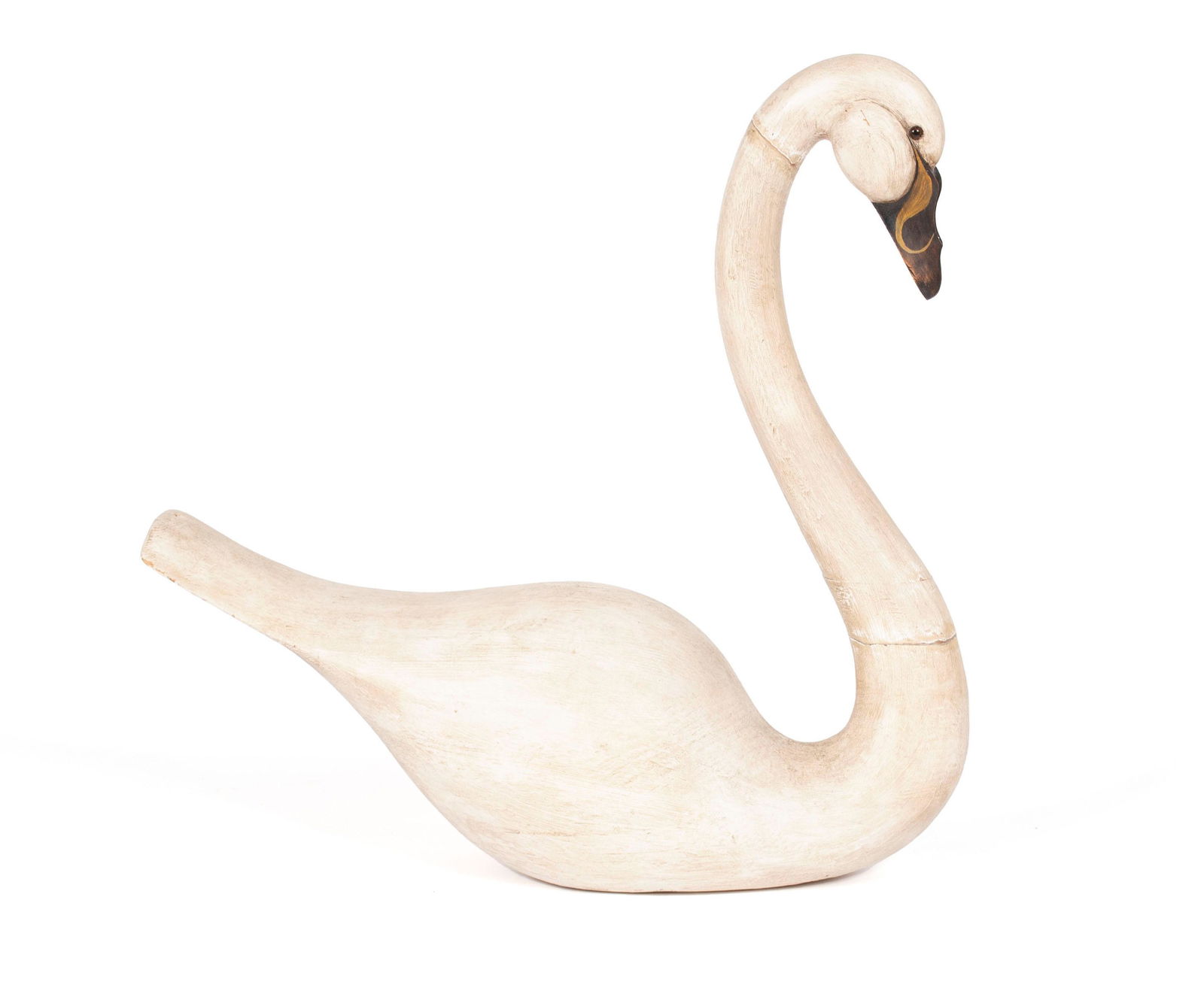 LARGE CARVED SWAN BY RICHARD J KACH (AMERICAN, B. 1946) (1 of 9)