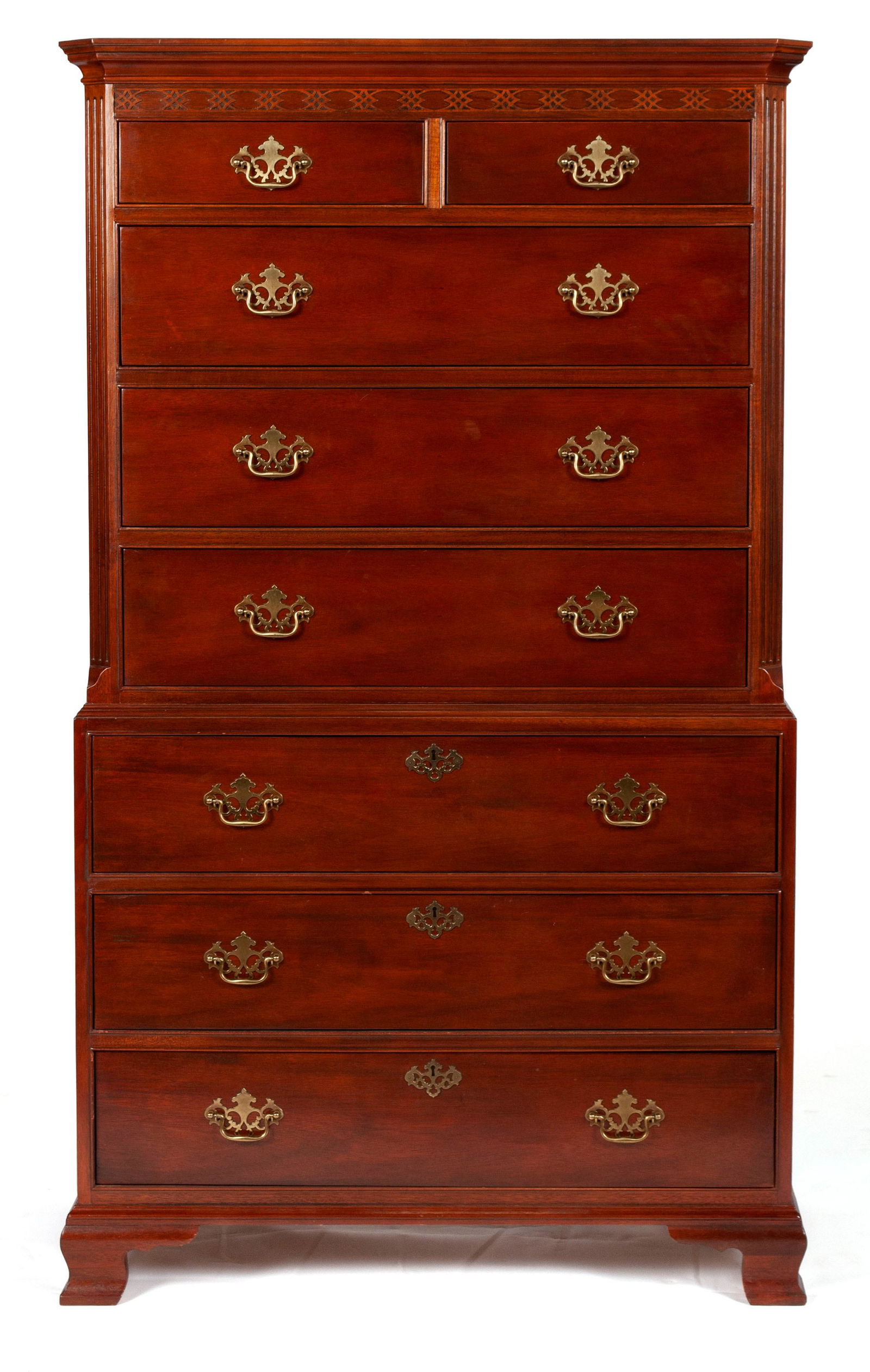 CHIPPENDALE STYLE MAHOGANY TALL CHEST BY BAKER (1 of 5)
