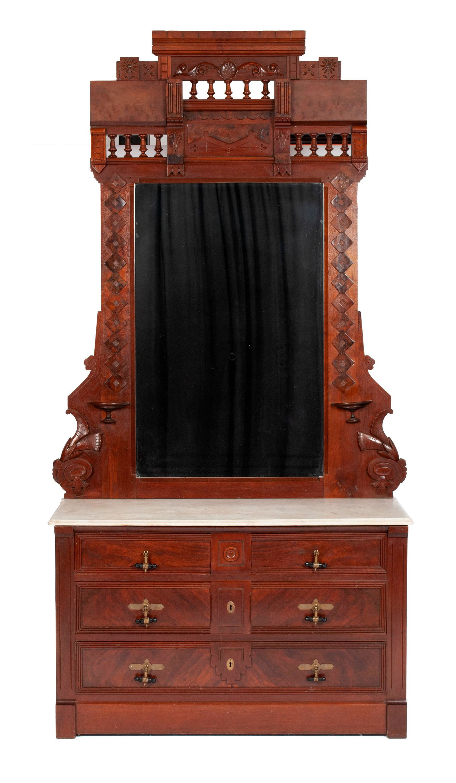 VICTORIAN EASTLAKE MARBLE TOP DRESSER (1 of 5)