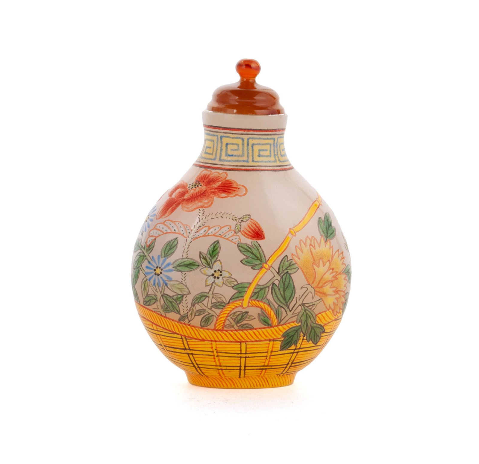 A QIANLONG MARK FLOWER BASKET SNUFF BOTTLE (1 of 7)