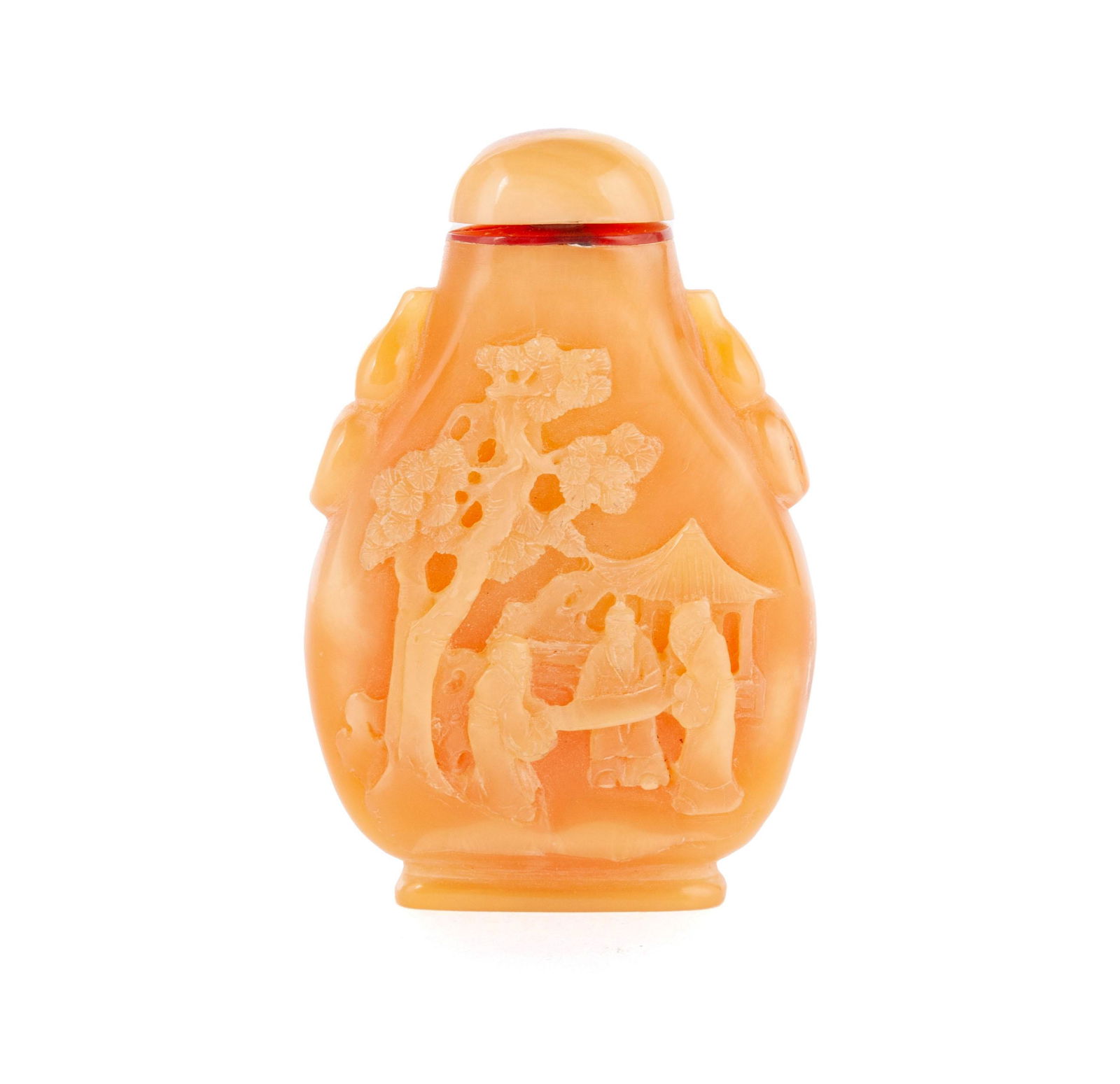 A RARE HO-TING CARVED SNUFF BOTTLE (1 of 7)