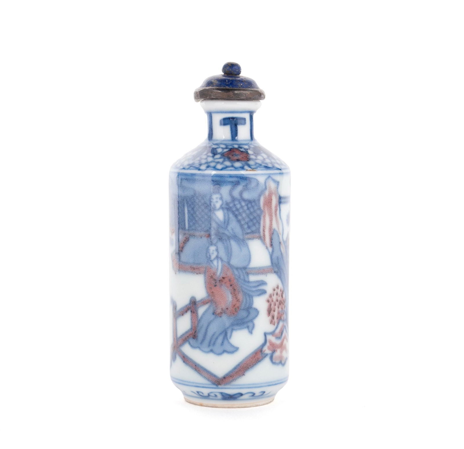 AN UNDERGLAZE ENAMEL NOTATED SNUFF BOTTLE (1 of 6)