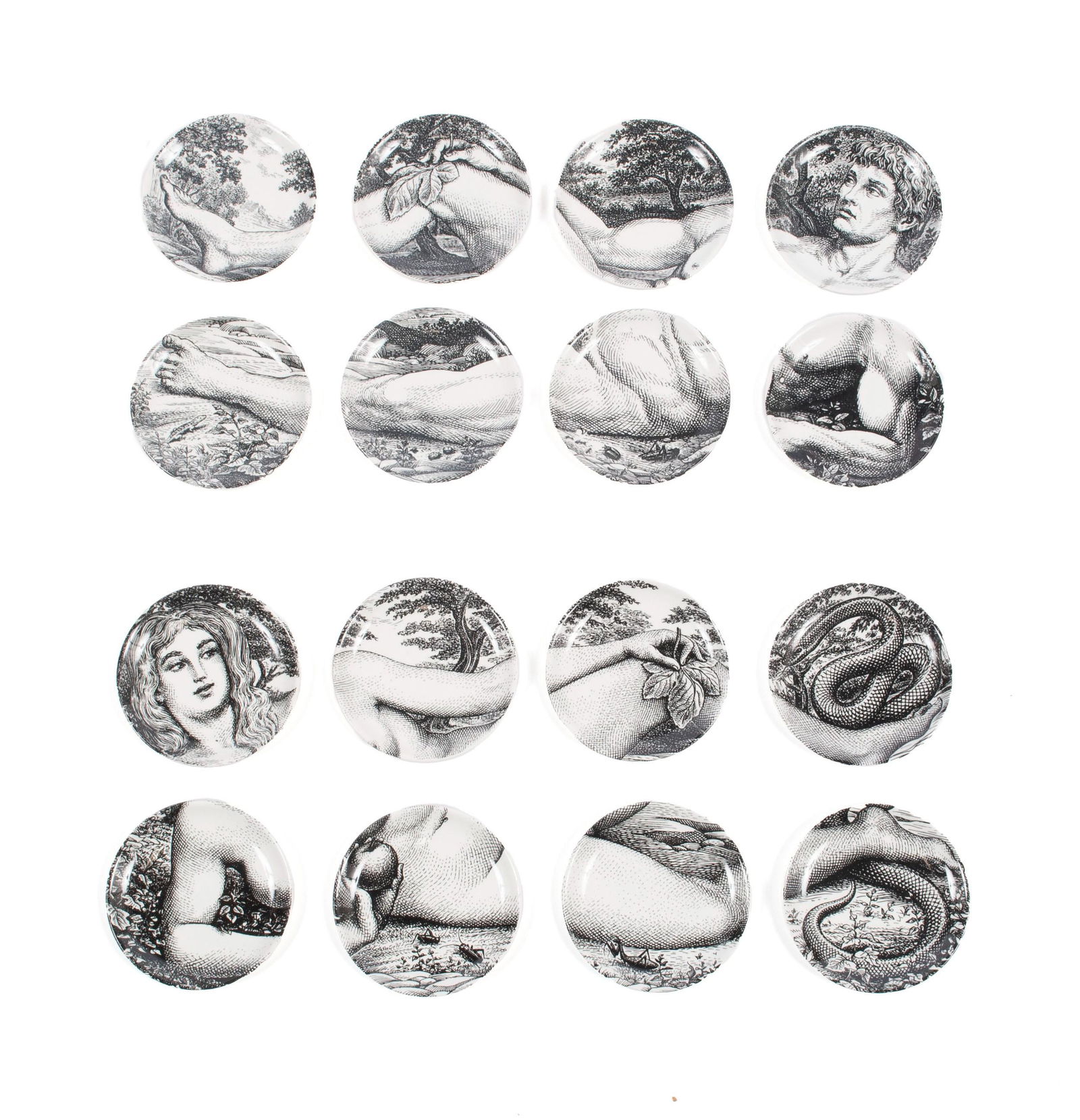 PIERO FORNASETTI ADAM AND EVE COASTER SET (1 of 8)