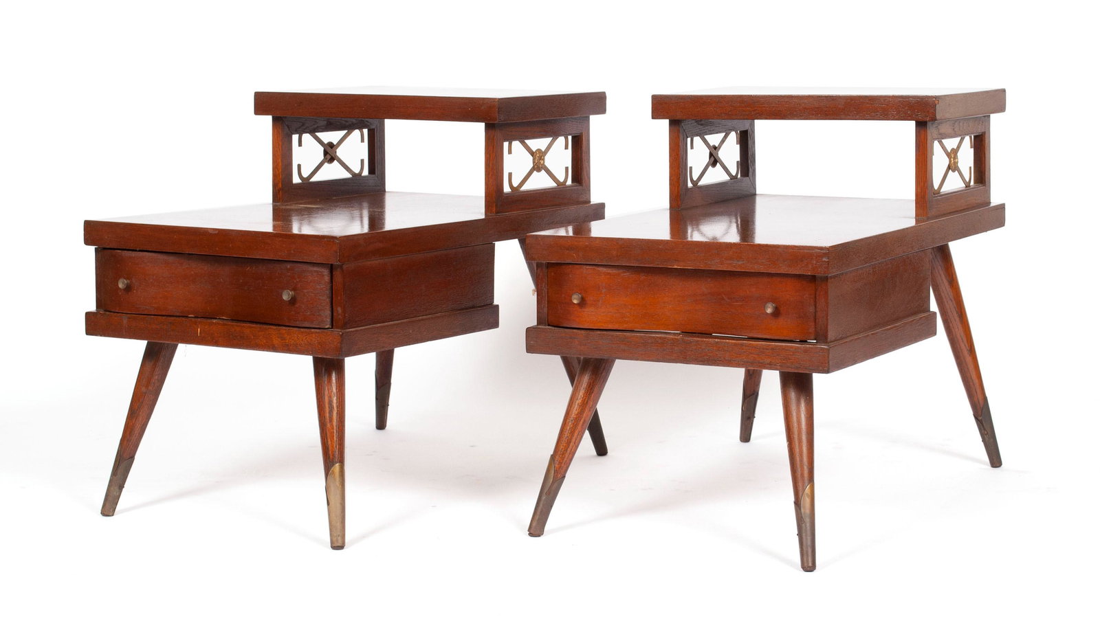 PAIR OF MCM TIERED ENDTABLES (1 of 8)