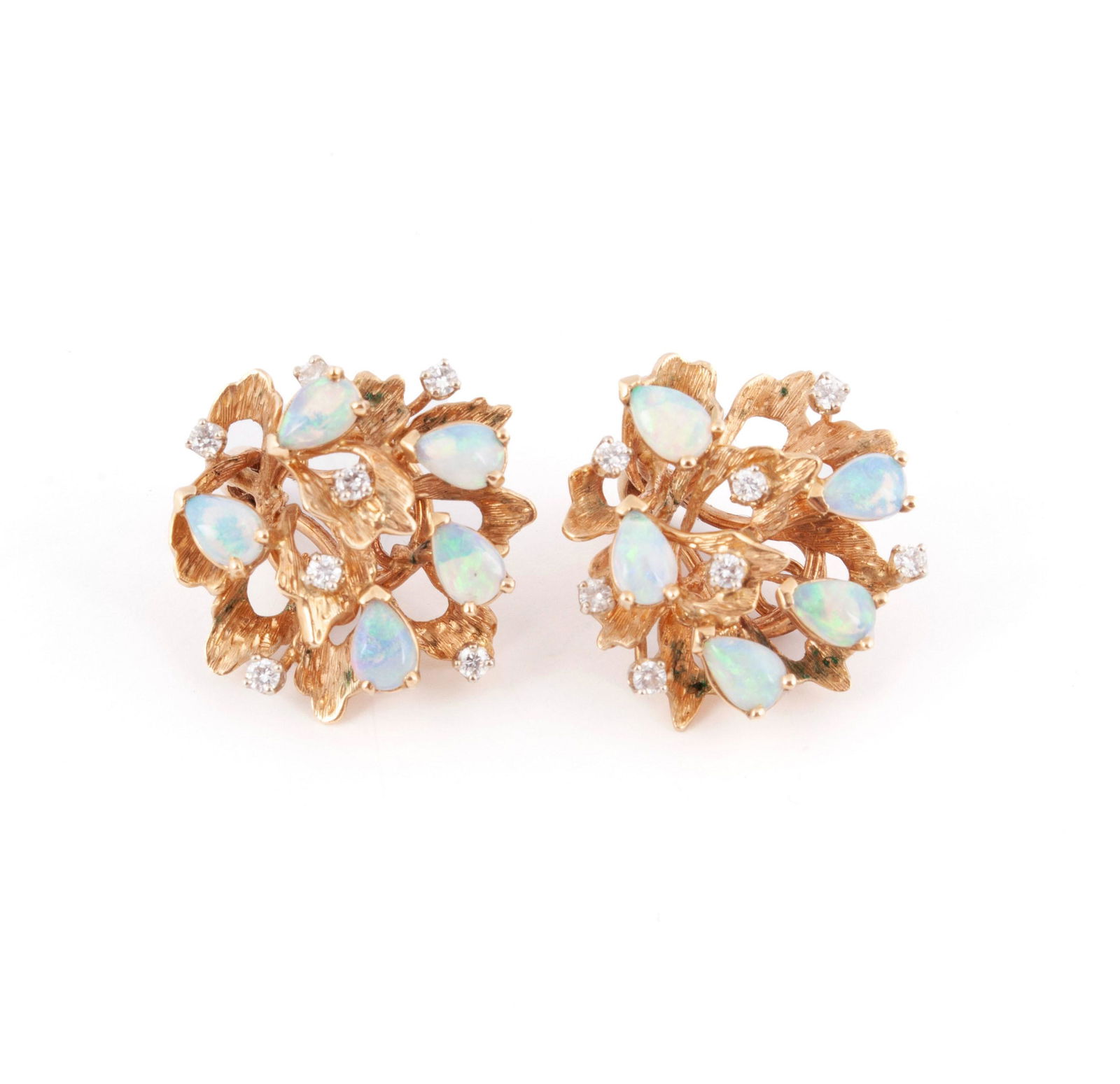PAIR OF OPAL AND DIAMOND EARRINGS (1 of 5)