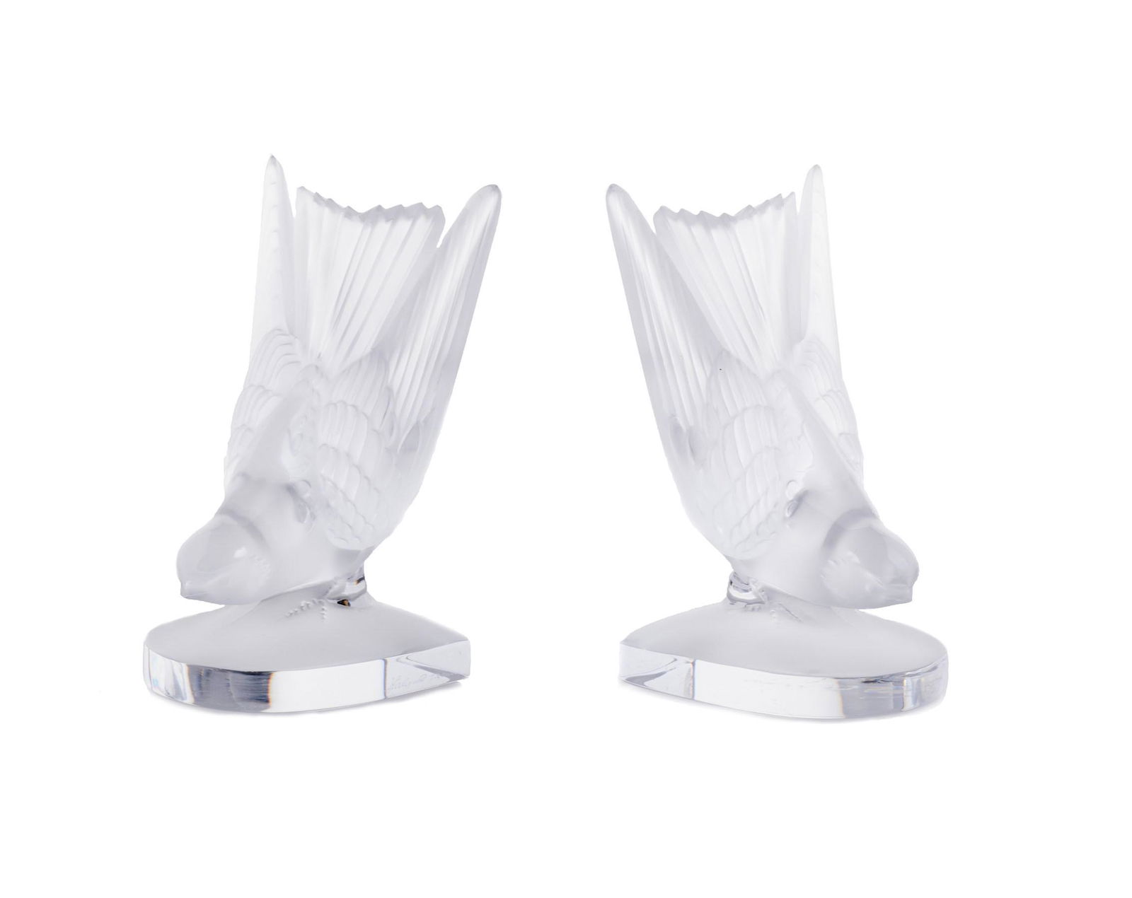 LALIQUE "HIRONDELLES" BOOKENDS (1 of 8)