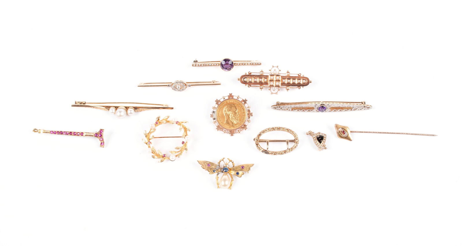 GROUP OF GOLD PINS (1 of 7)