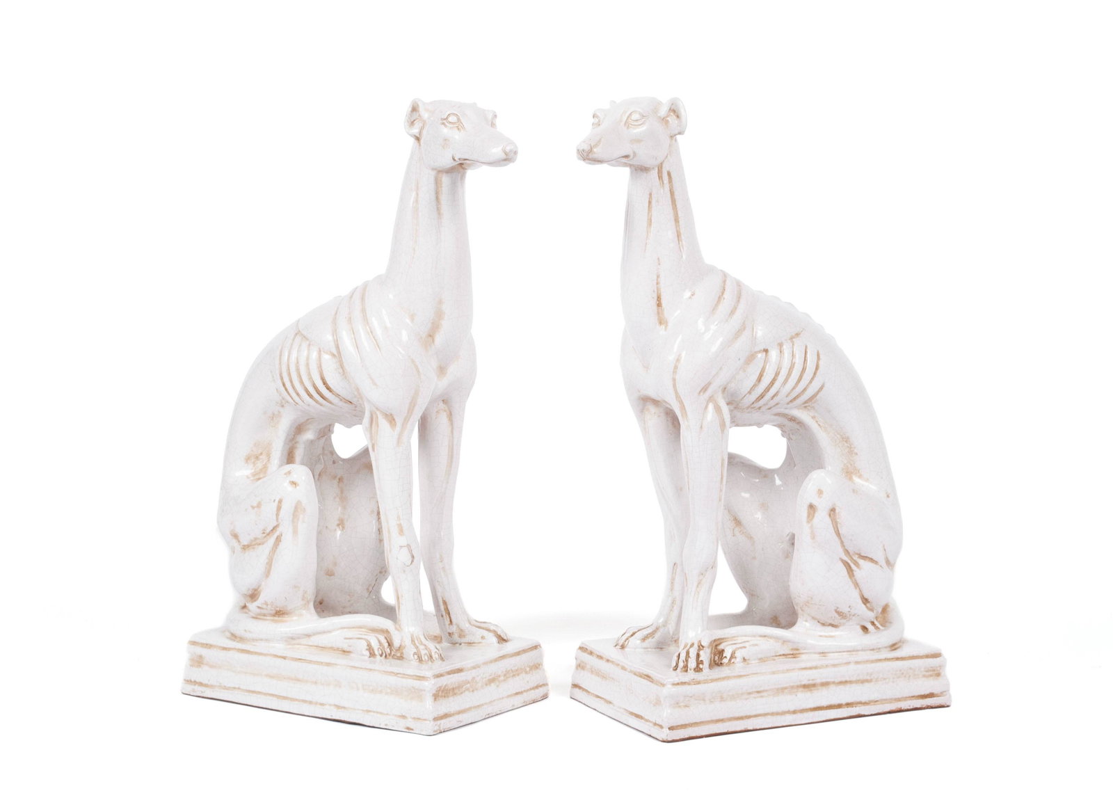 PAIR OF ITALIAN TERRACOTTA GREYHOUNDS (1 of 7)