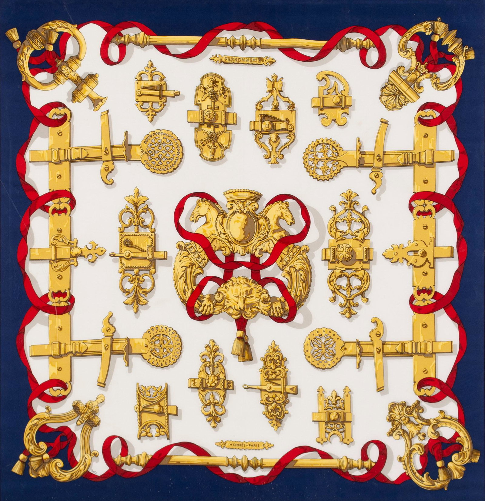 HERMES 'FERRONNERIE' SILK SCARF (1 of 6)