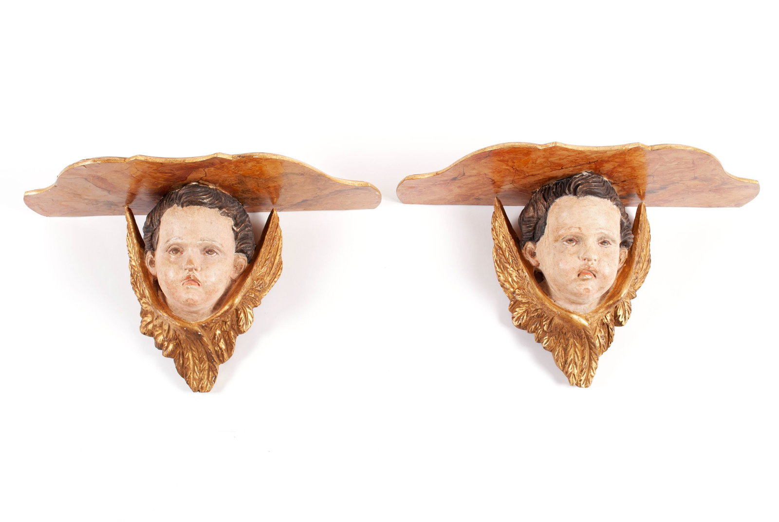 PAIR OF CHERUBIC WALL BRACKETS (1 of 7)