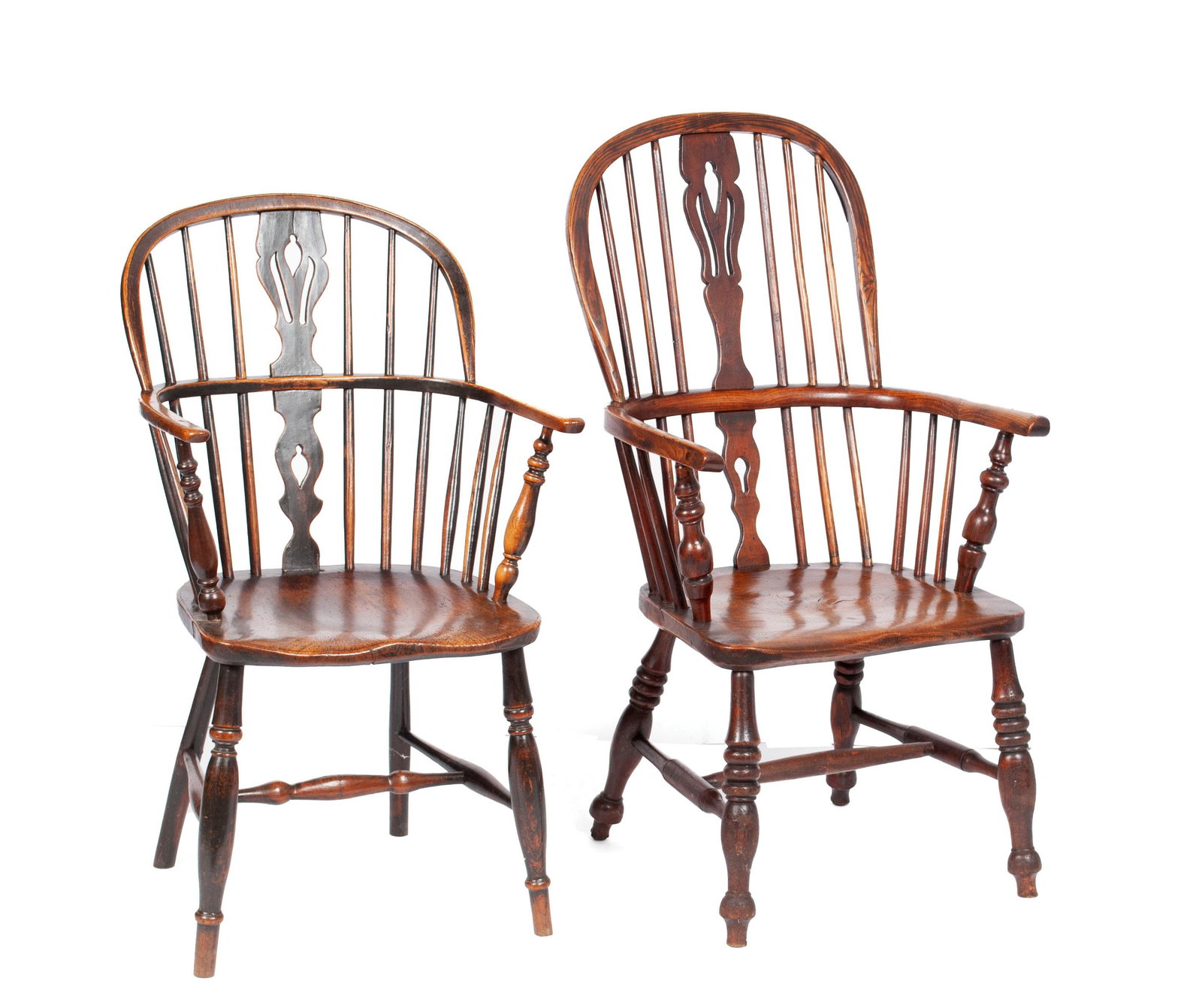TWO FEATHERBACK WINDSOR ARMCHAIRS (1 of 5)