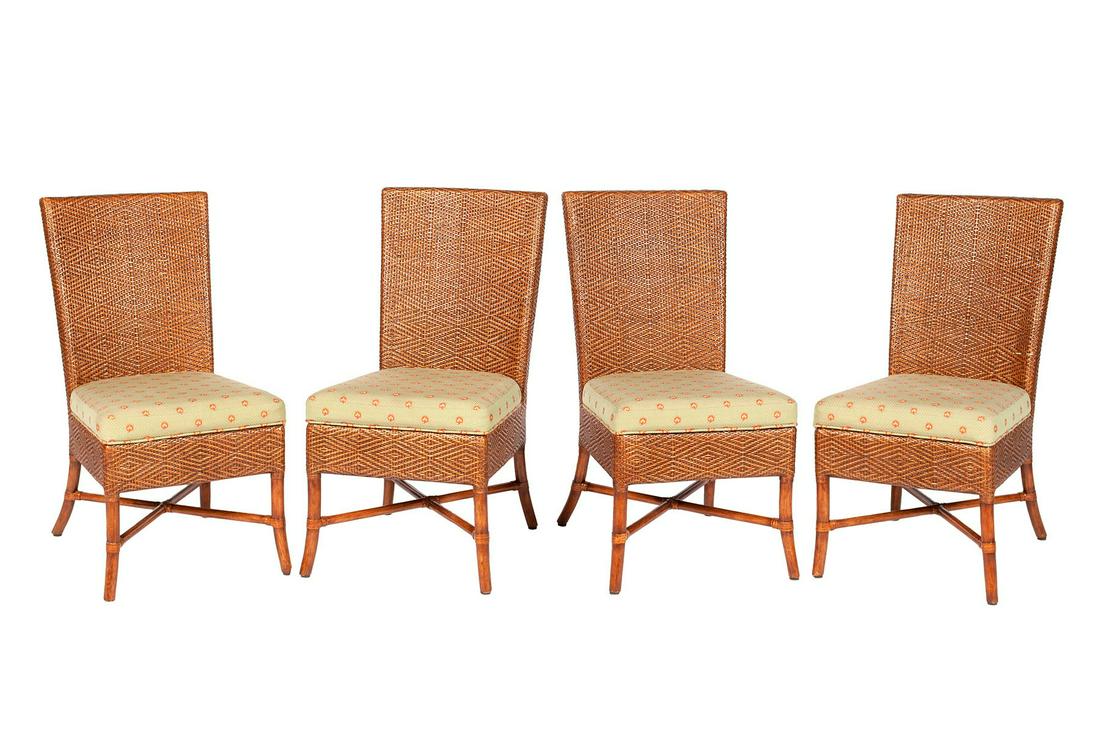 SET OF FOUR ARTISTICA RATTAN DINING CHAIRS (1 of 6)