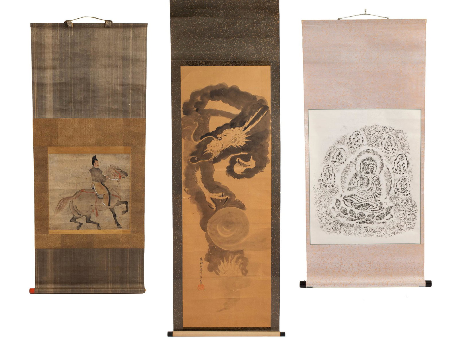 THREE ASIAN SCROLLS (1 of 8)