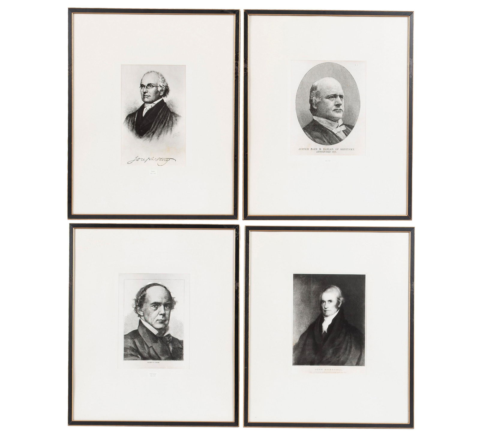SET OF FOUR FRAMED PORTRAITS OF CHIEF JUSTICES (1 of 5)