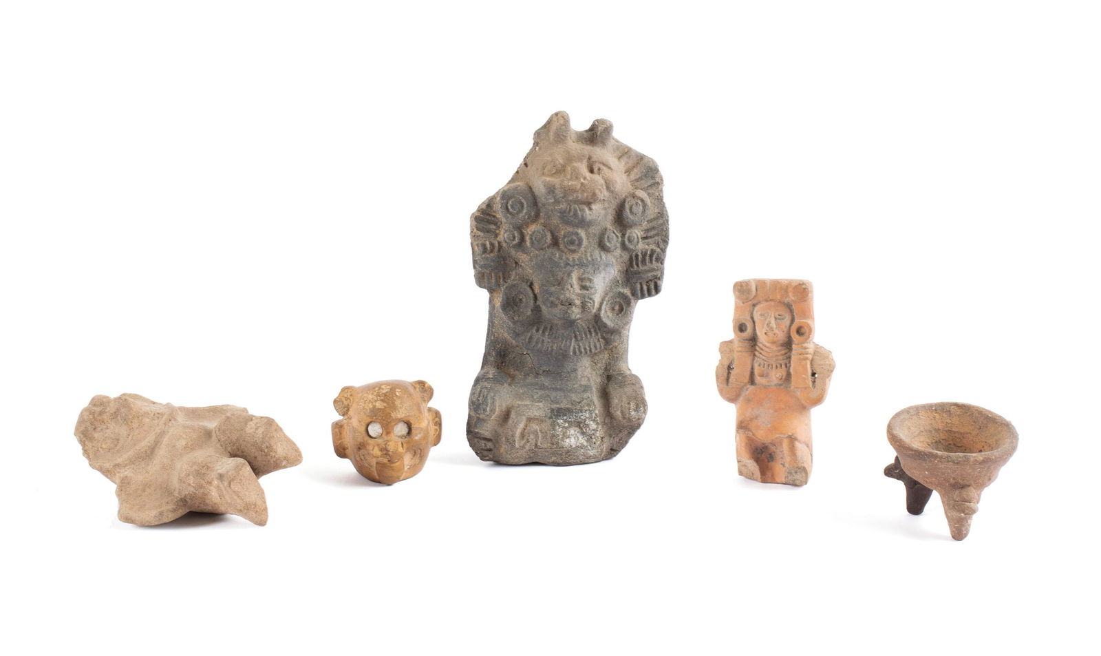 FIVE PIECES OF PRE-COLUMBIAN POTTERY (1 of 8)