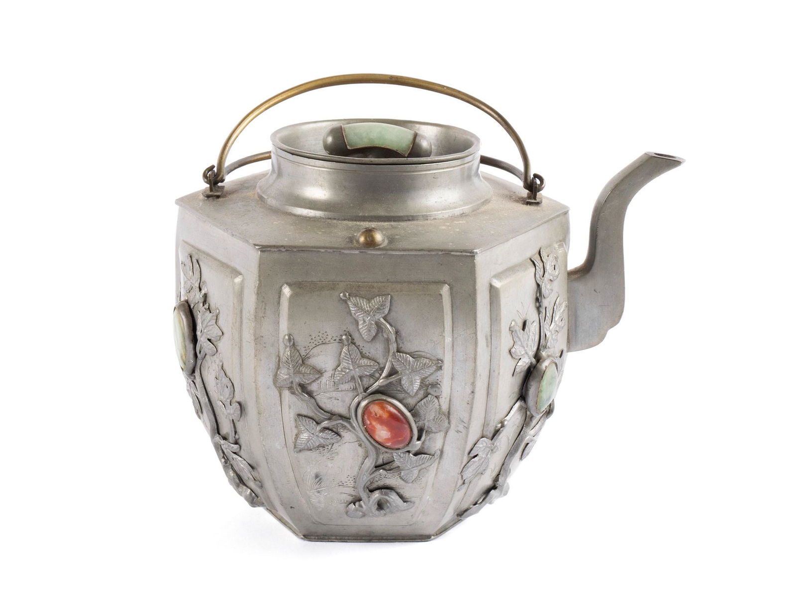CHINESE PEWTER TEAPOT (1 of 8)