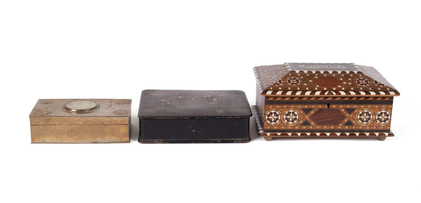 TRIO OF WOODEN DRESSER BOXES (1 of 5)