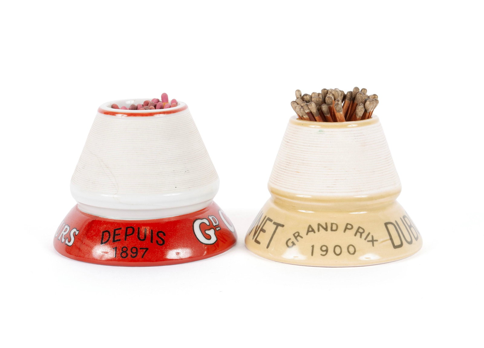 TWO FRENCH ADVERTISING MATCH HOLDERS (1 of 4)